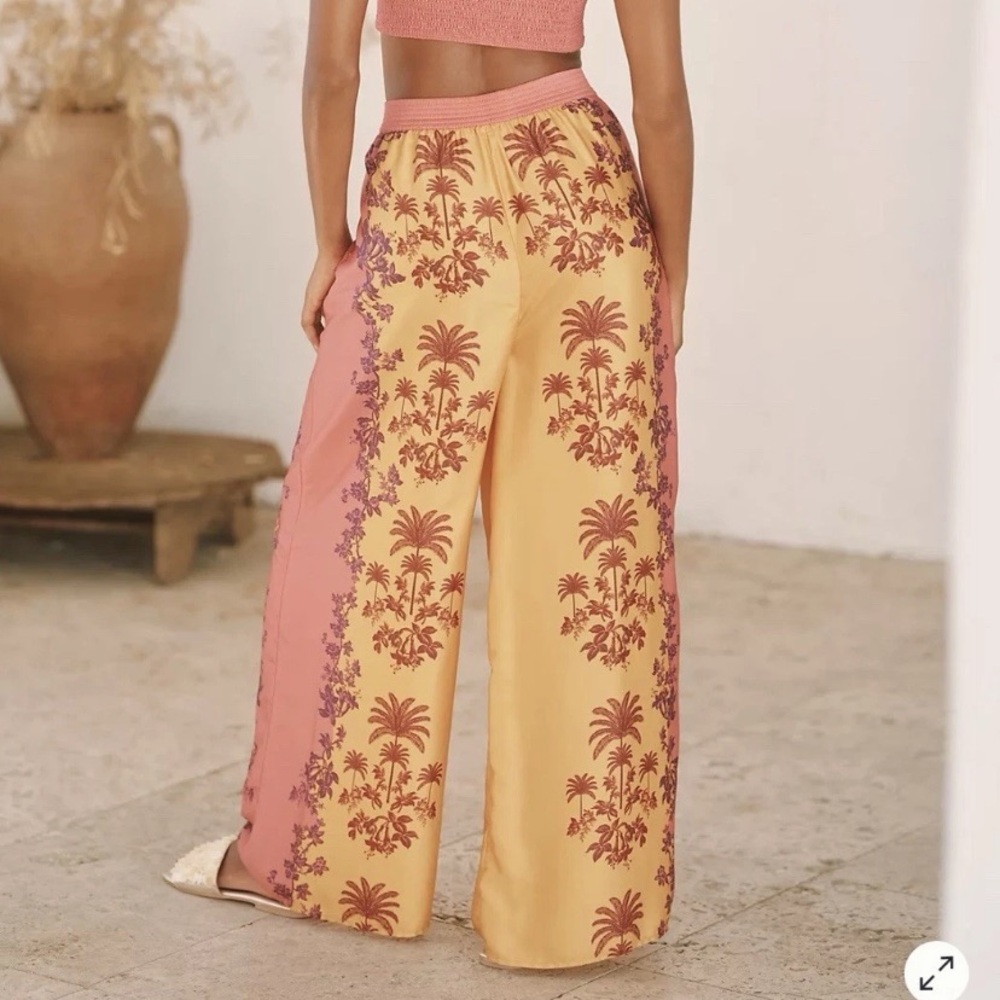 Celandine Anthropologie Beach Club 2 piece outfit set pants crop top medium New - Picture 5 of 7